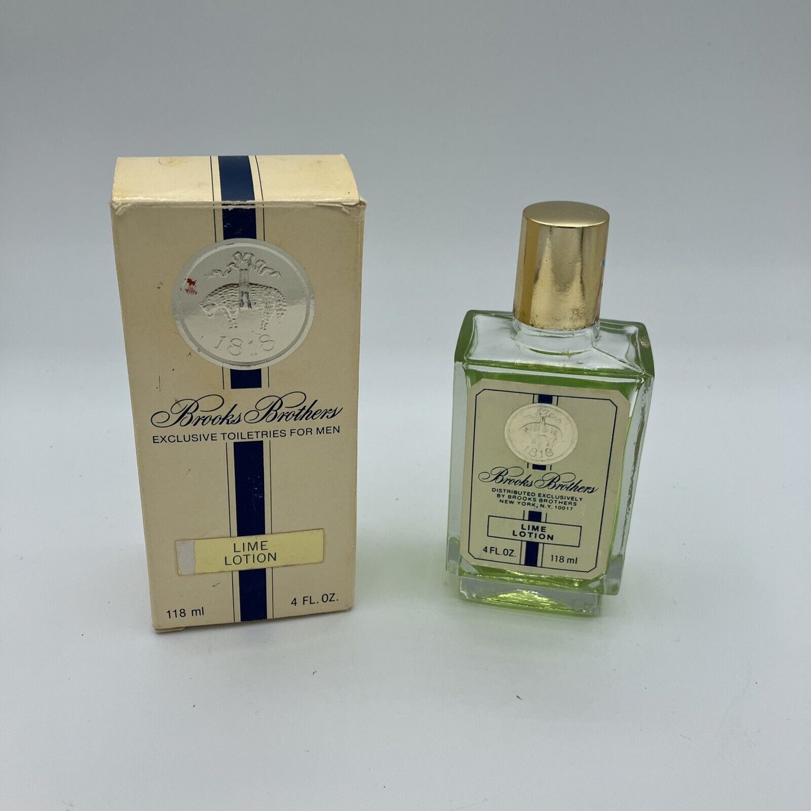 Vintage Brooks Brothers Lime Lotion Aftershave Splash 80% Full W/ Box