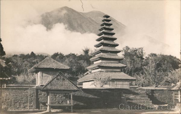 India RPPC Pagoda Building K. Ltd. Real Photo Post Card Vintage