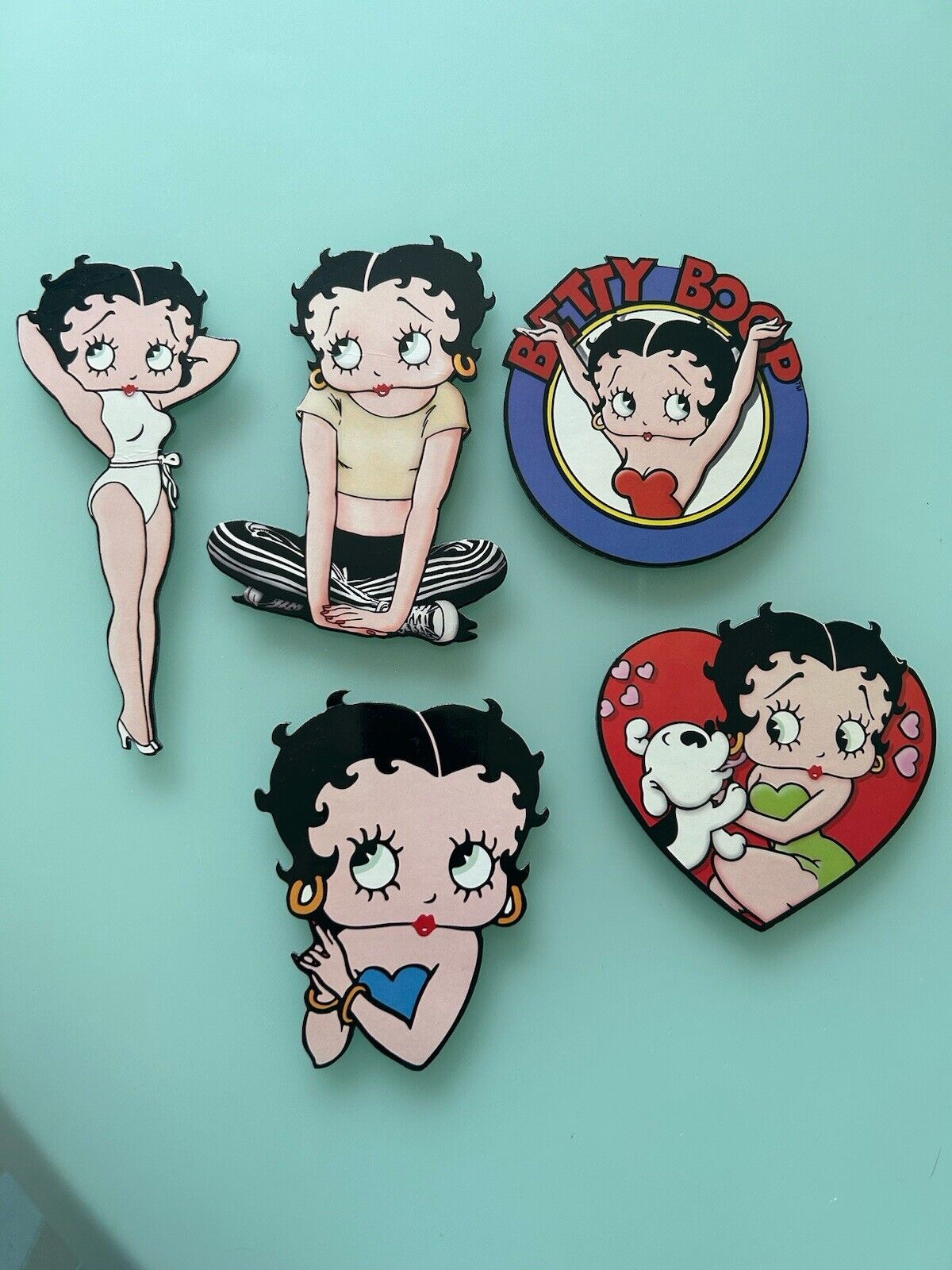 Lot of 5 Large Vintage 90s Betty Boop Refrigerator Collectible Magnets