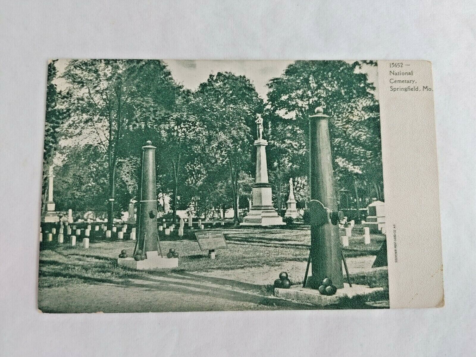 Vintage Postcard National Cemetary Springfield MO W/ Written Message #14968