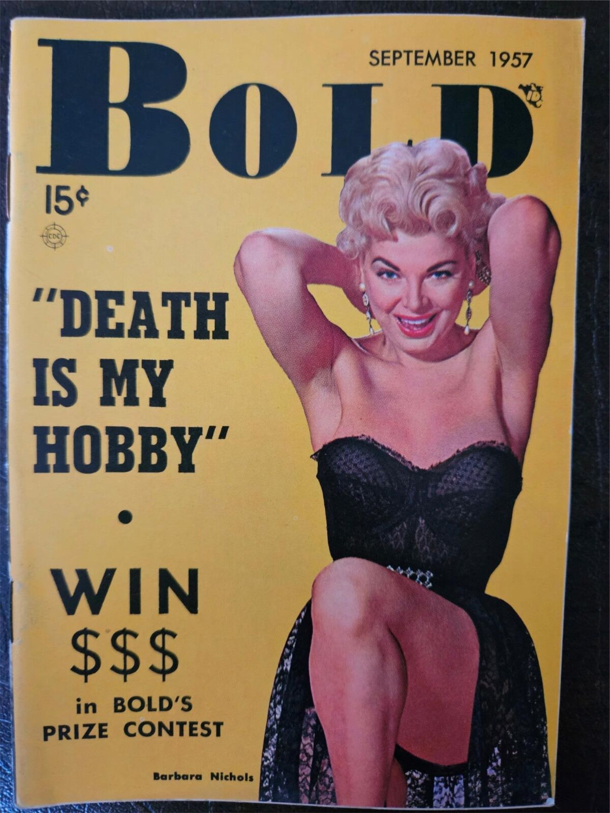 Bold magazine September 1957 pocket-size pin up Barbara Nichols Laurie Summer VG