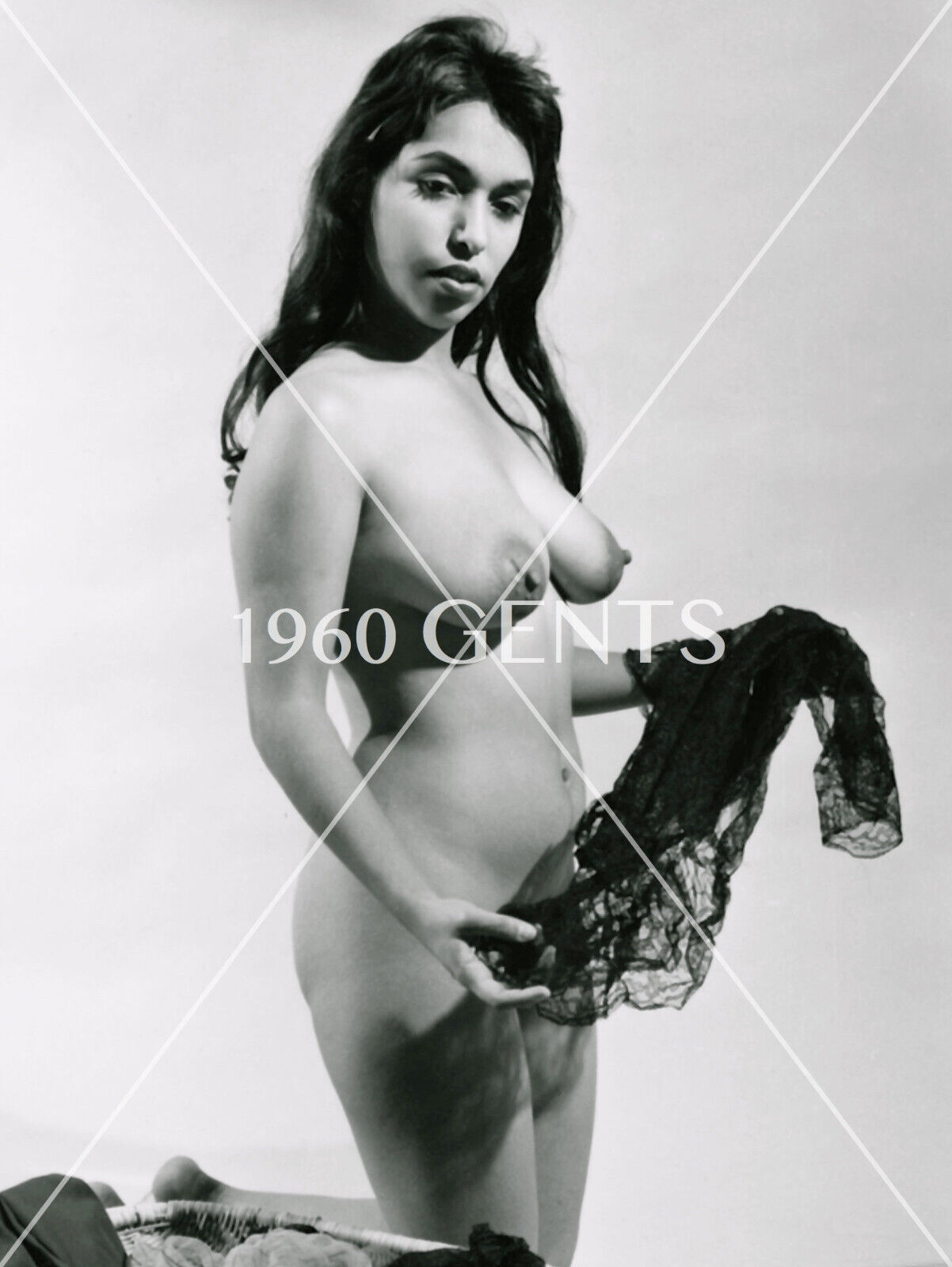 1950s Photo Print Big Breasts Brunette Art Model Tanya Murietta TM21