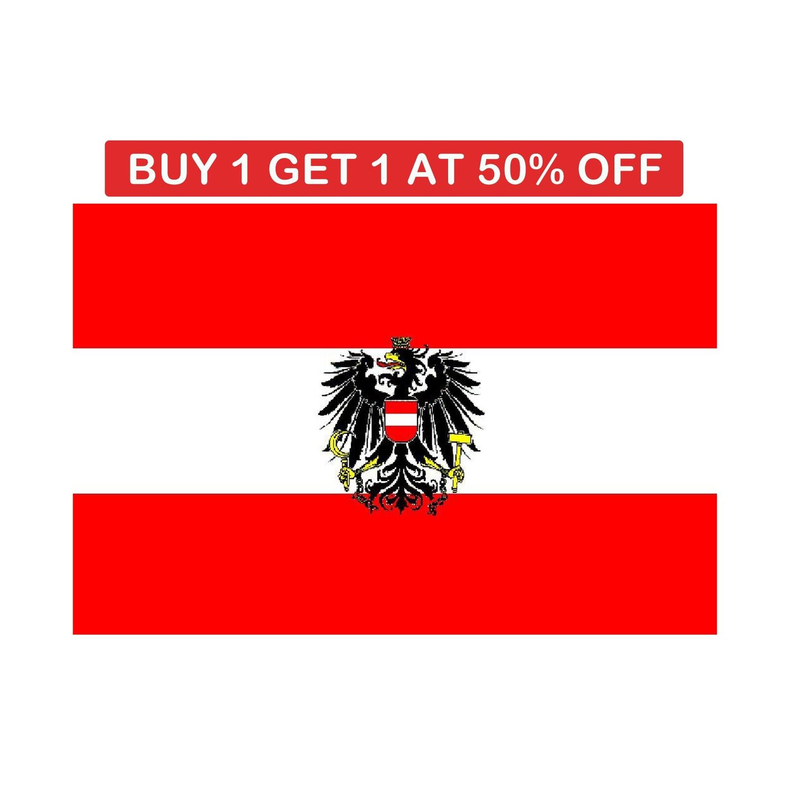 Austrian National Flag 5x3Ft Football World Cup Vivid Sports Support No Fading