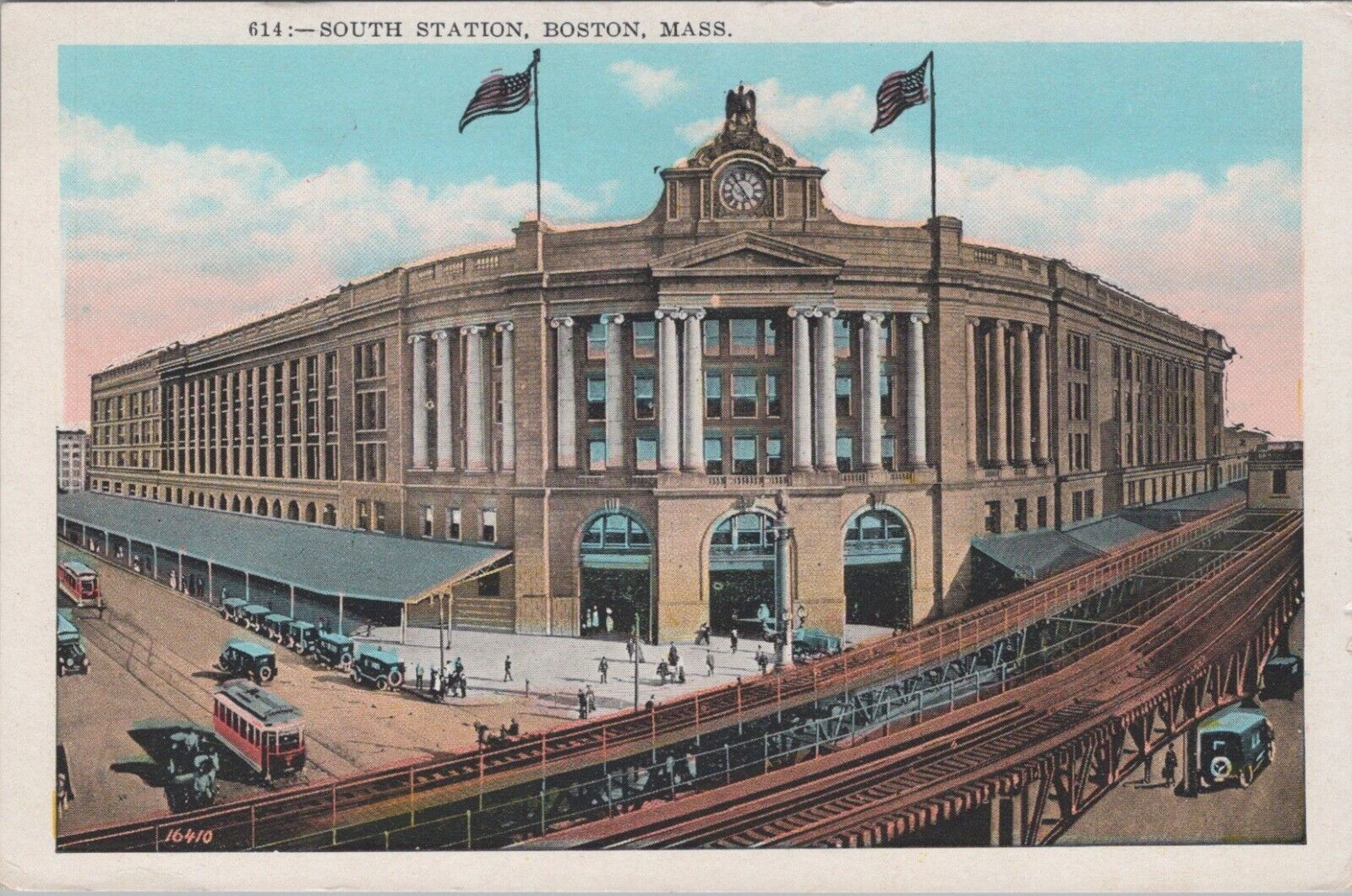 Boston Massachusetts South Station Dewey Square Railway Station Postcard