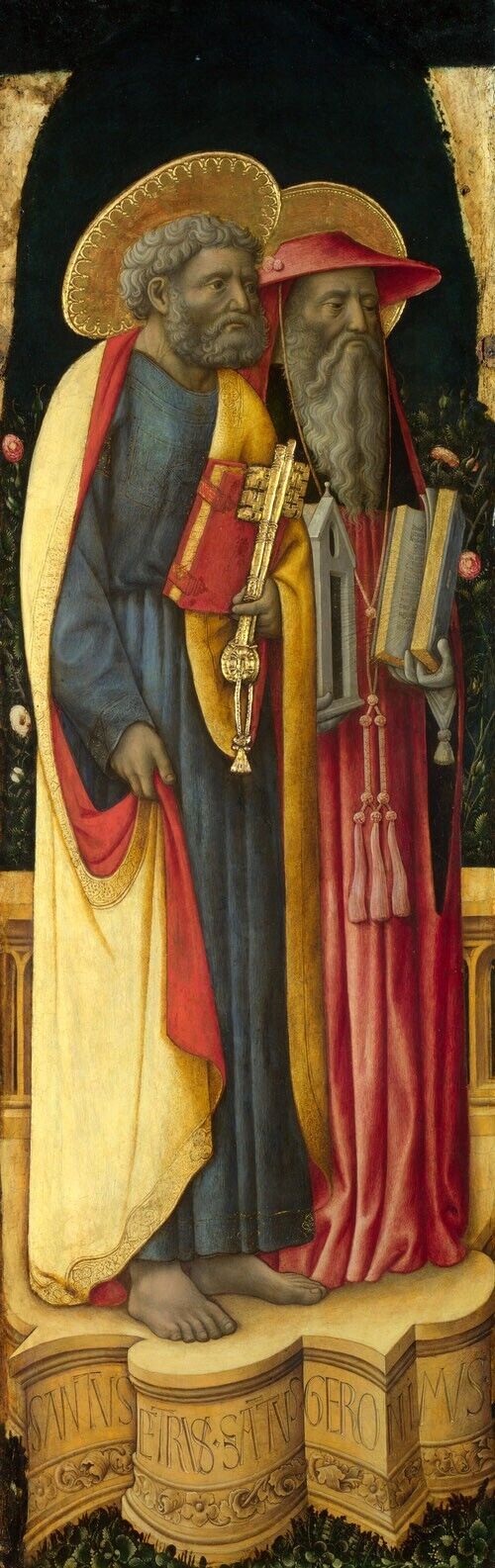 Oil painting Saints-Peter-and-Jerome-Antonio-Vivarini-and-Giovanni-dAlemagna-72\