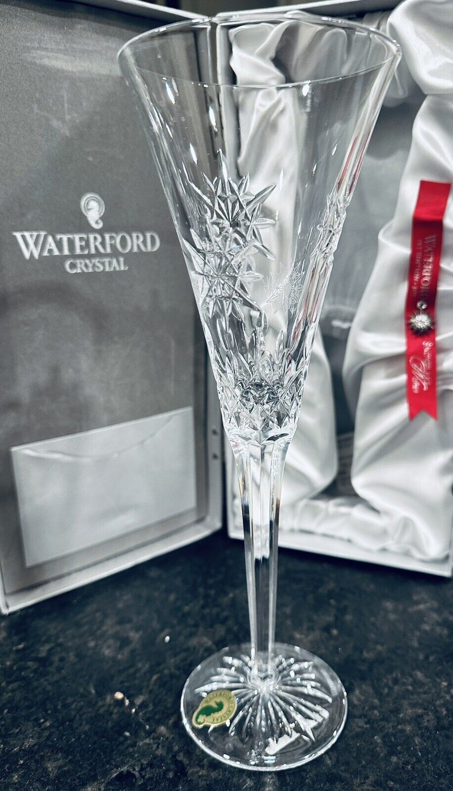 Waterford Crystal Snowflake Wishes Toasting Flute