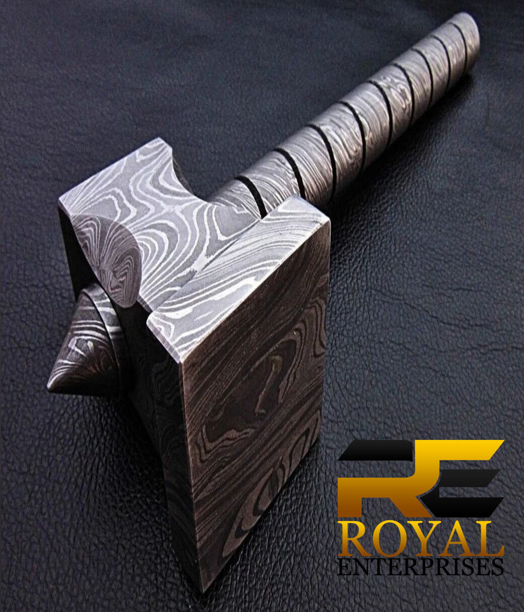 custom handmade Damascus steel viking sledge hammer Thor's viking hammer.