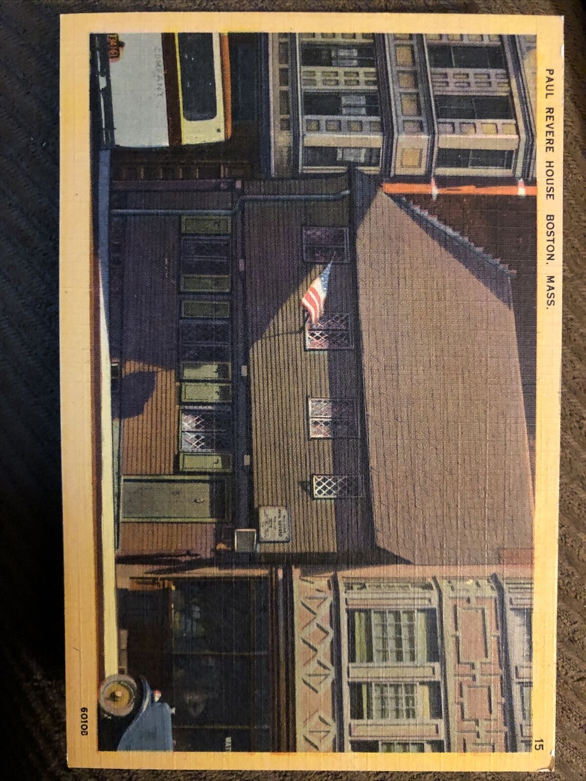 Vintage Linen Postcard Paul Revere House, Boston Massachusetts c1930s