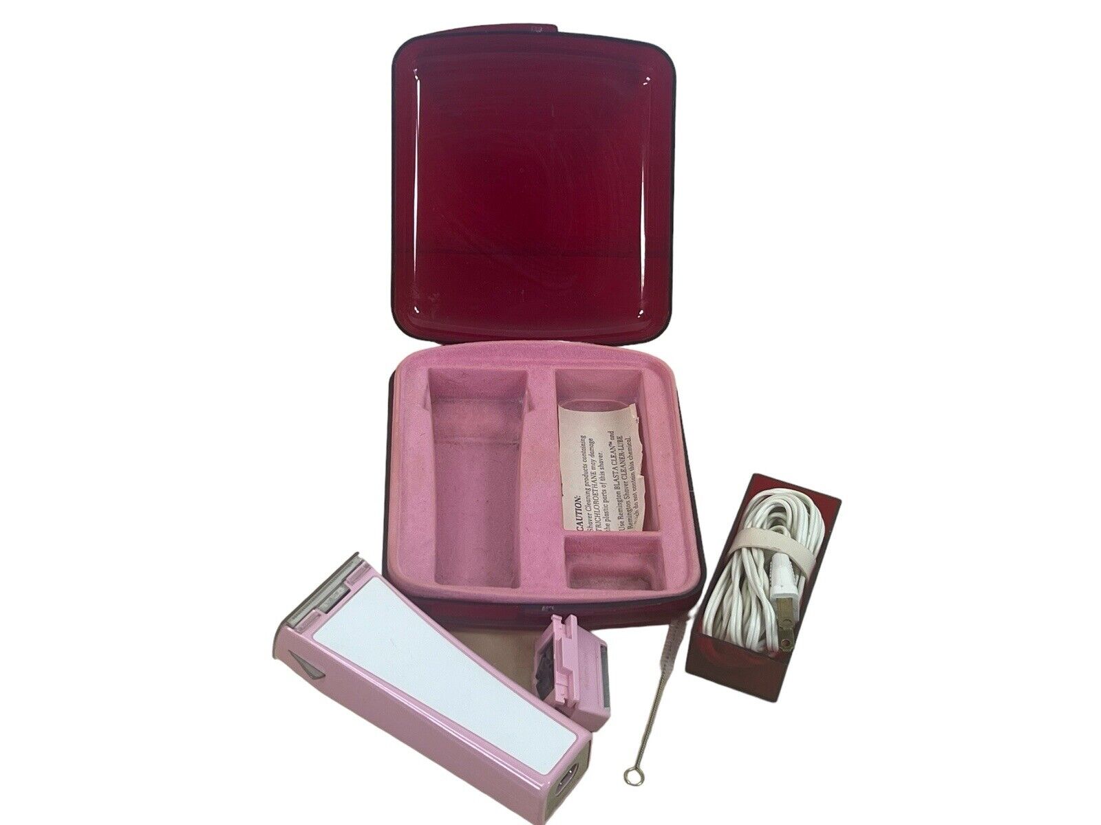 Vintage 80\'s  Pink Lady Remington Electric Shaver Razor in Tavel Case