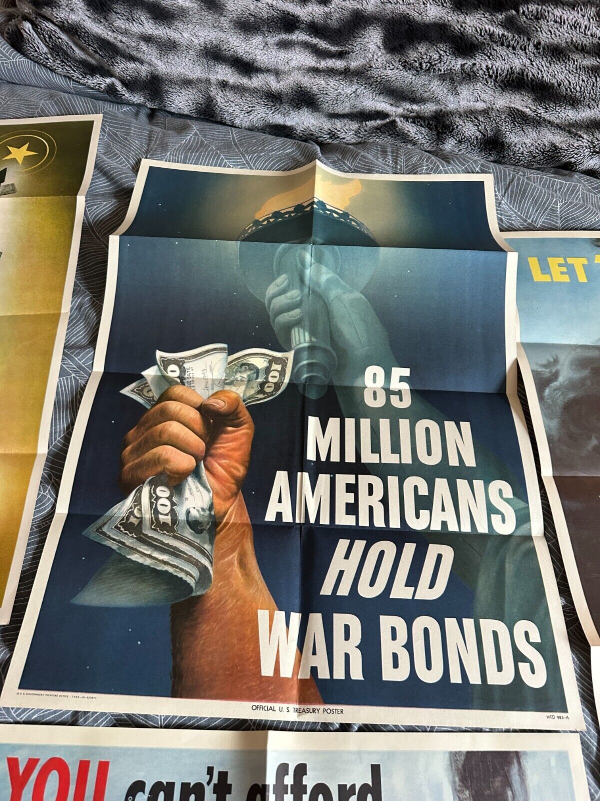 Authentic WW2 Poster - 85 Million Americans Hold War Bonds - Large Format