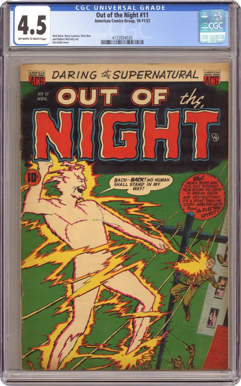 Out of the Night #11 CGC 4.5 1953 4153934020