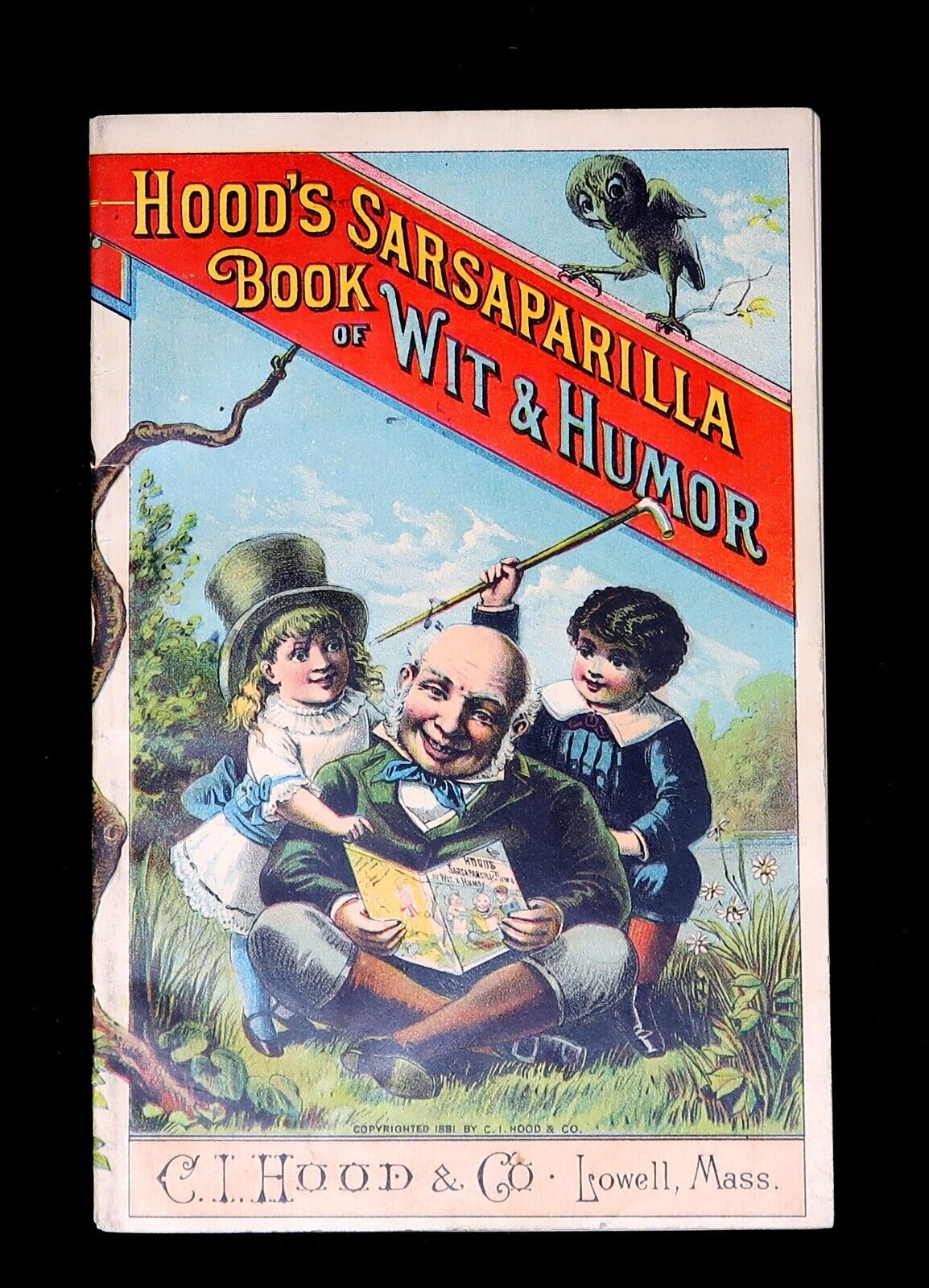 c1880's Trade Card Hood's Sarsaparilla Book Of Wit & Humor, 32 Complete Pages