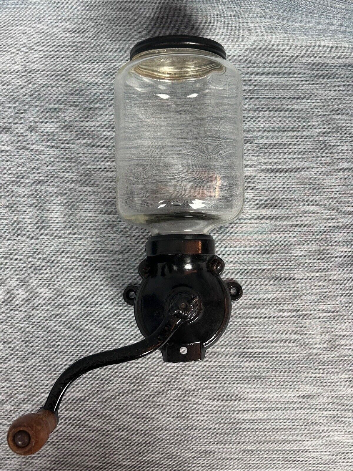 Vintage/Antique Arcade Glass Canister Wall Mount Mill Coffee Bean Grinder