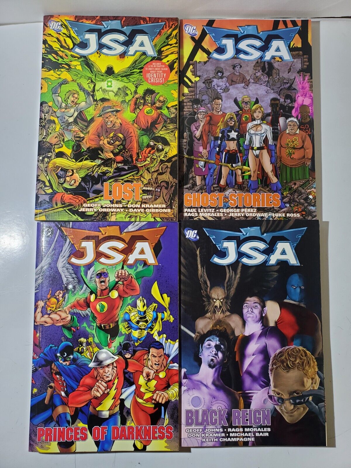 Lot Of (4) DC Comics JSA TPB Comic Books Volumes #7 8 Black Reign 9 Lost 12