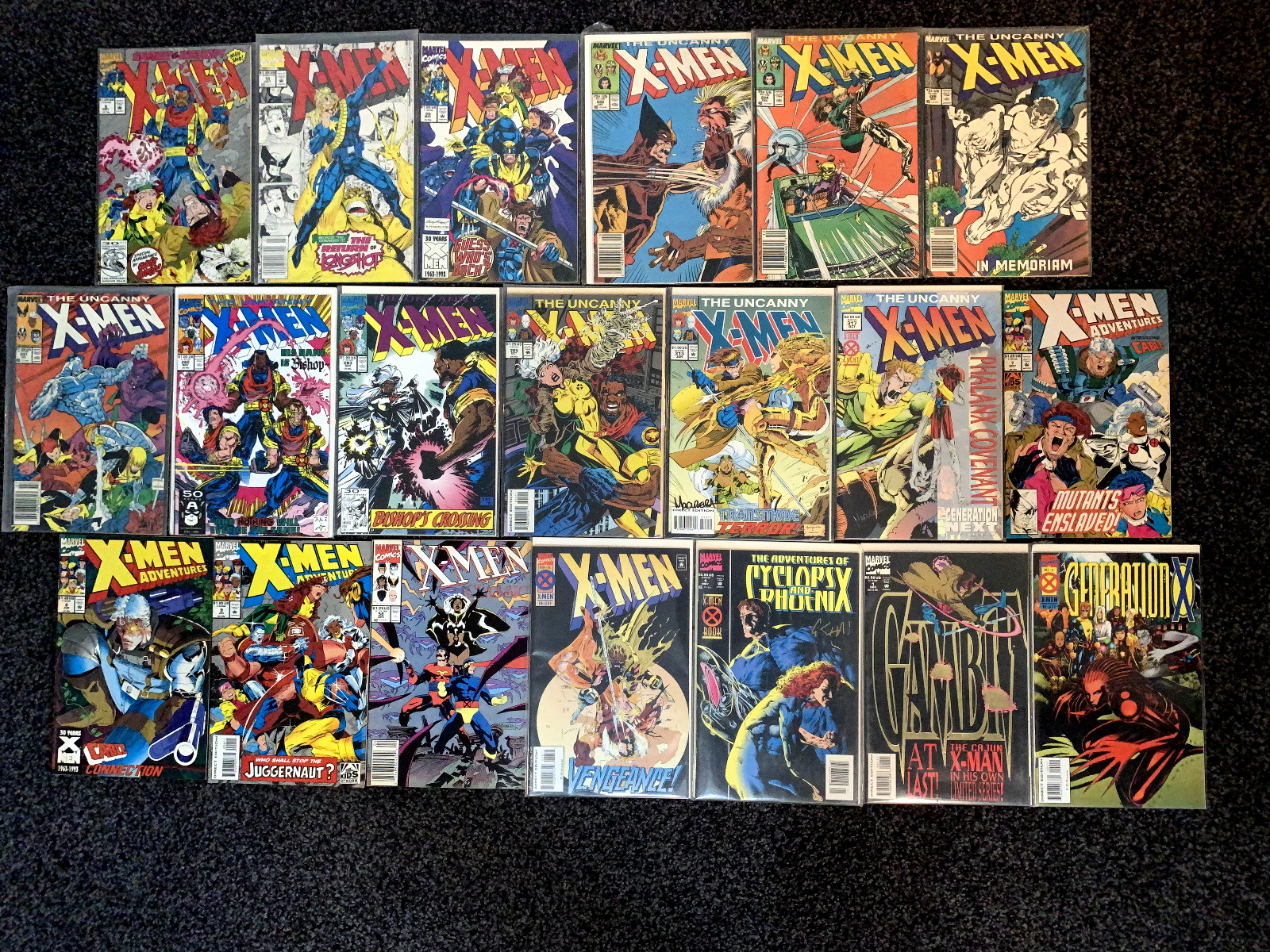 Vintage 80s 90s Marvel Comics lot of 34 - Uncanny X-Men X-Force New Mutants