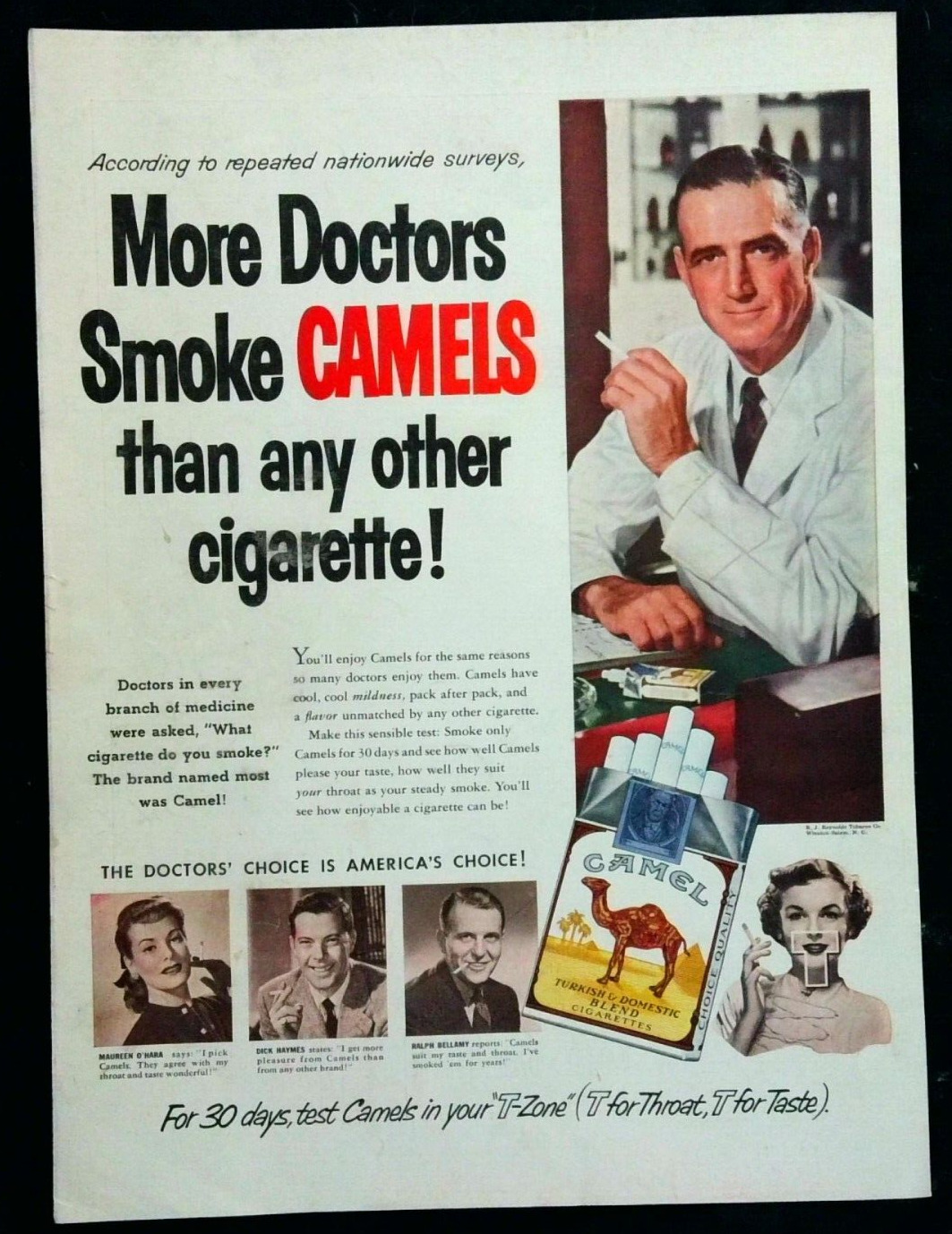 More Doctors Smoke Camels Cigarette Vintage 1952  Print Ad