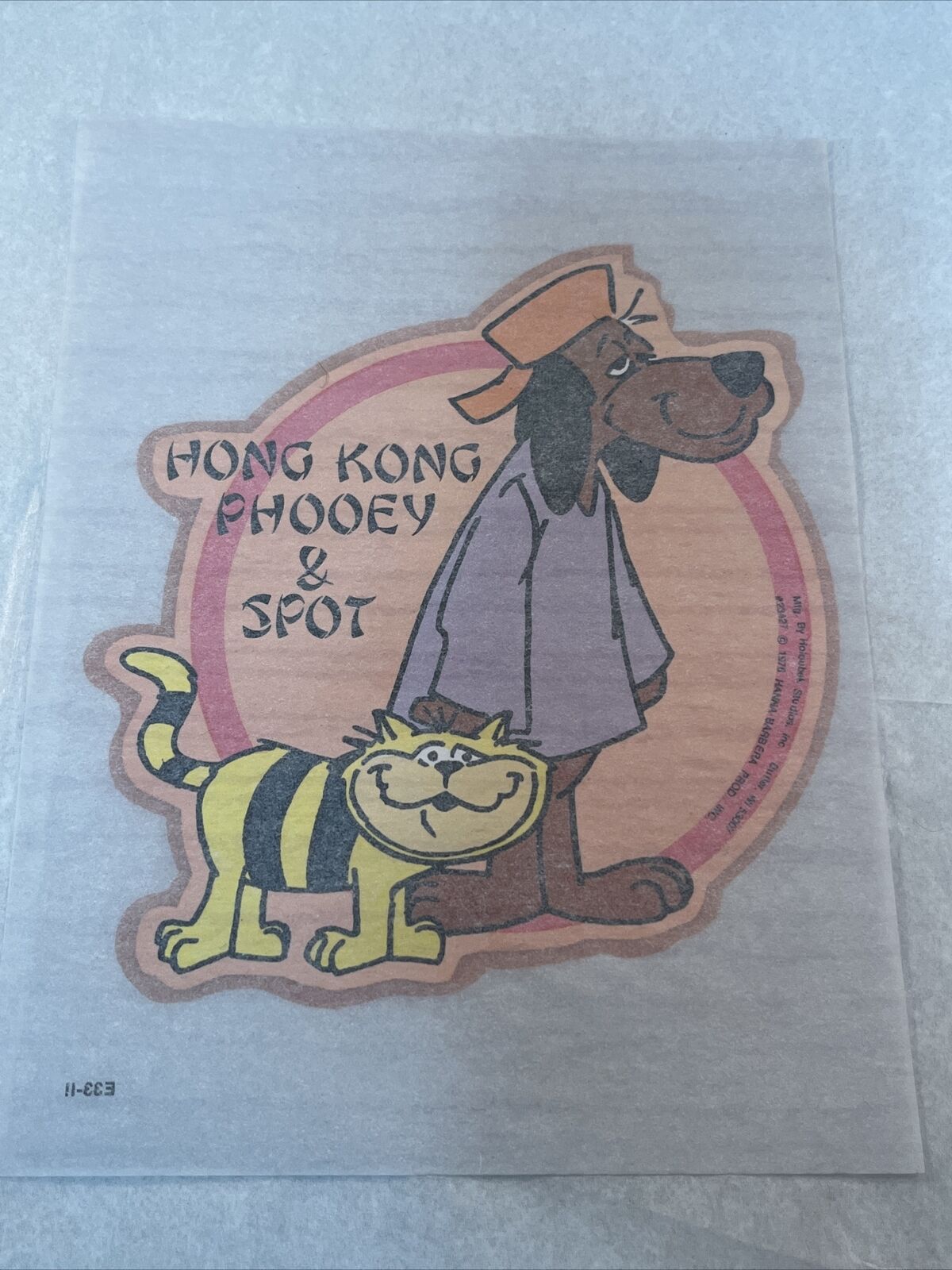 Vintage 1976 Holoubek Studios Hanna Iron-on Transfer Hong Kong Phooey & Spot