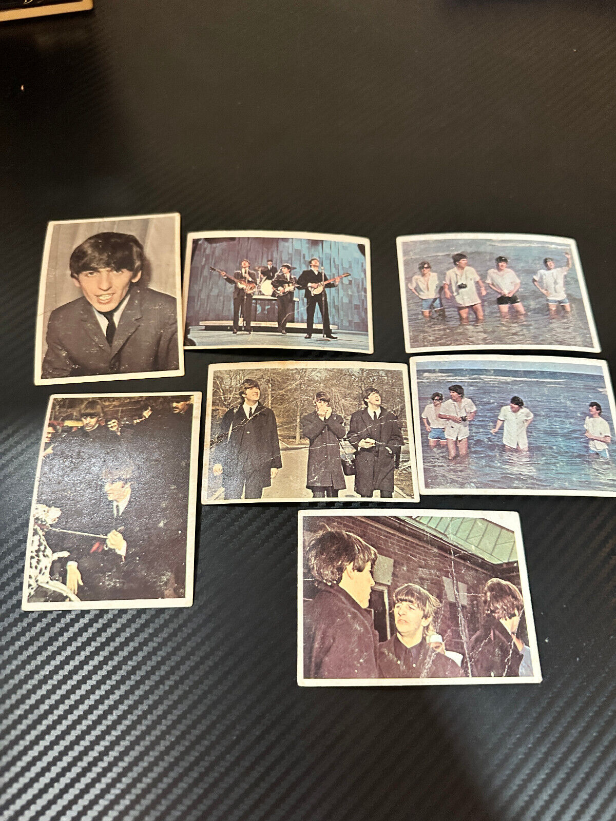 1964 Topps BEATLES COLOR CARDS Vintage Trading Cards Lot Of 7