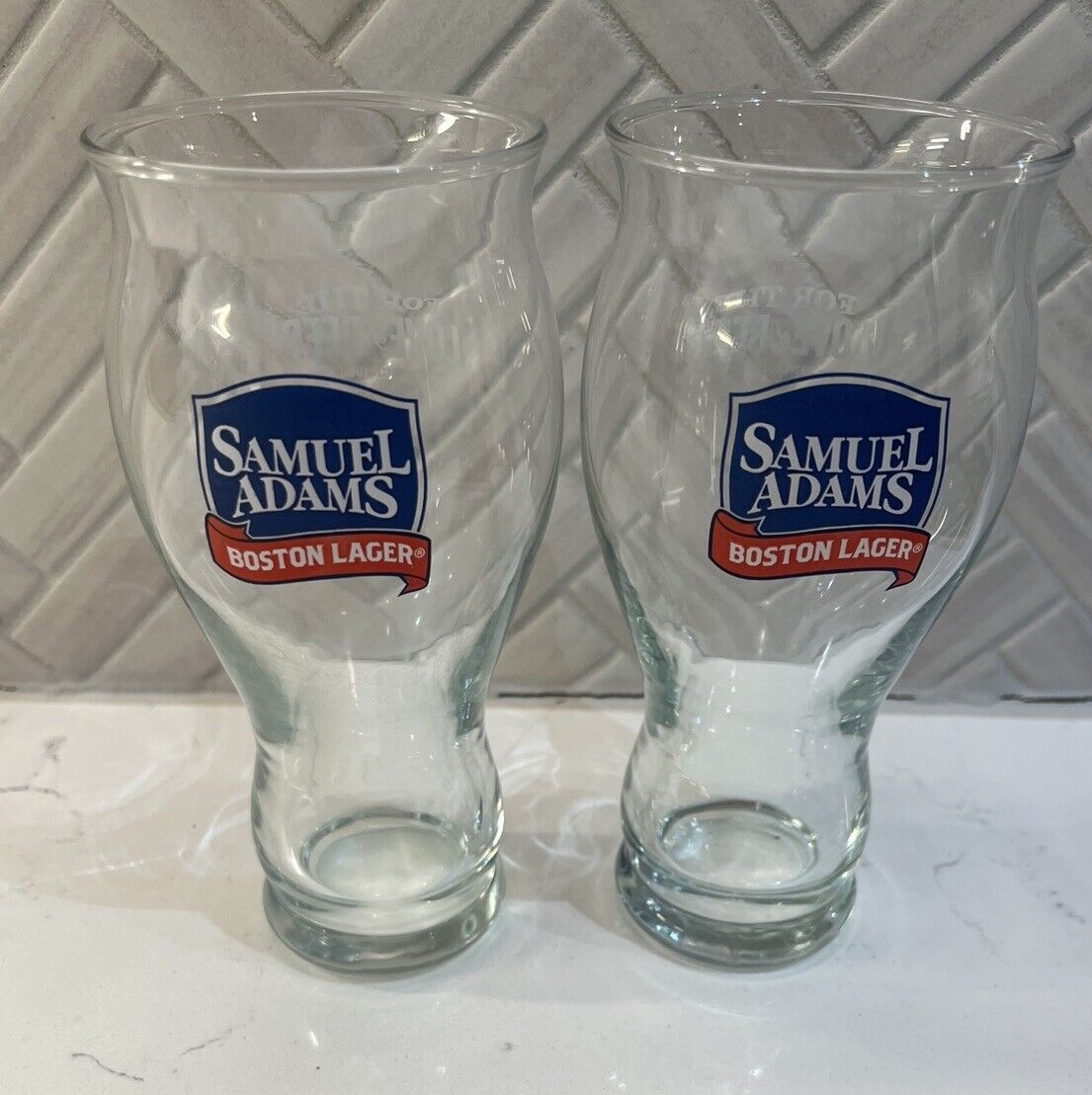 Set of 2 Samuel Adams Sam Boston Lager Pint Glasses For The Love Of Beer