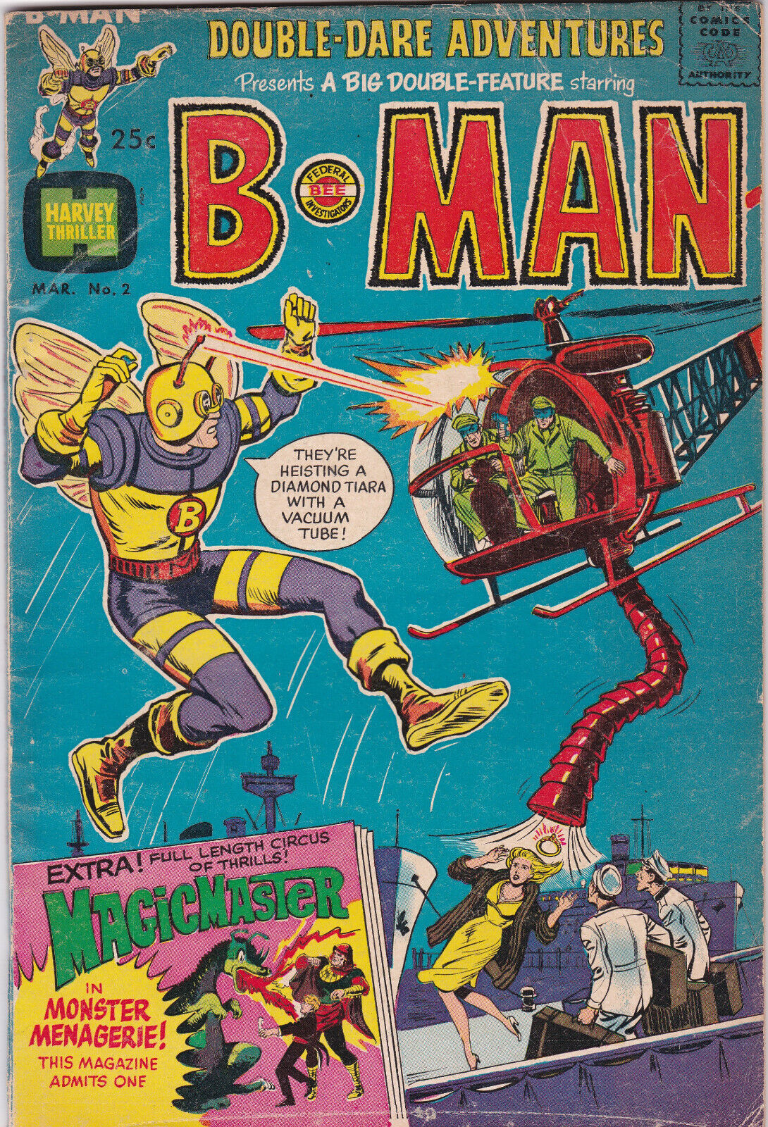 Double-Dare Adventures #2 B-Man 1967 Harvey Thriller Giant-Size Comic Book VG/FN