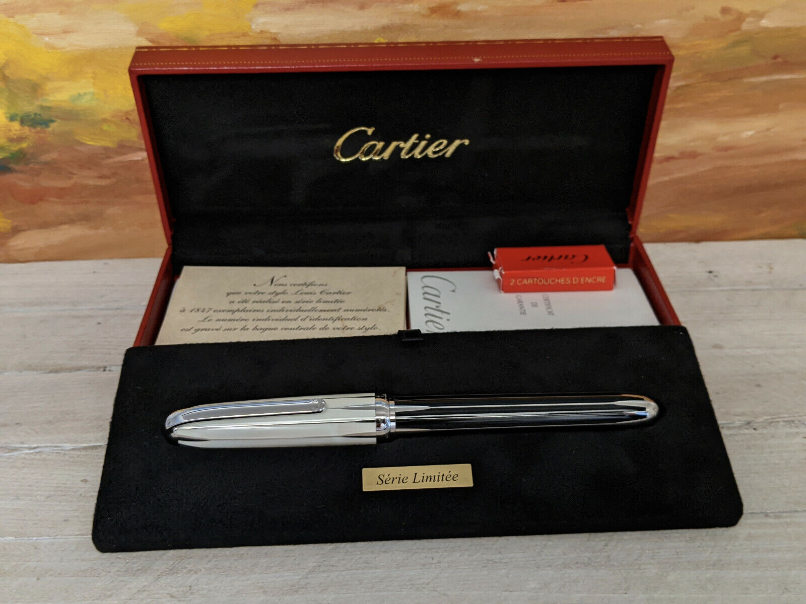 CARTIER Louis Cartier Backgammon Platinum Finish Limited Edition Fountain Pen