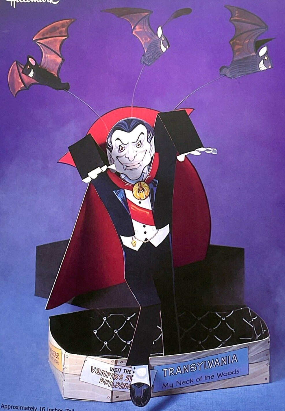 Unopened 1982 Hallmark Halloween Vampire Bats Decoration USA Centerpiece 16”
