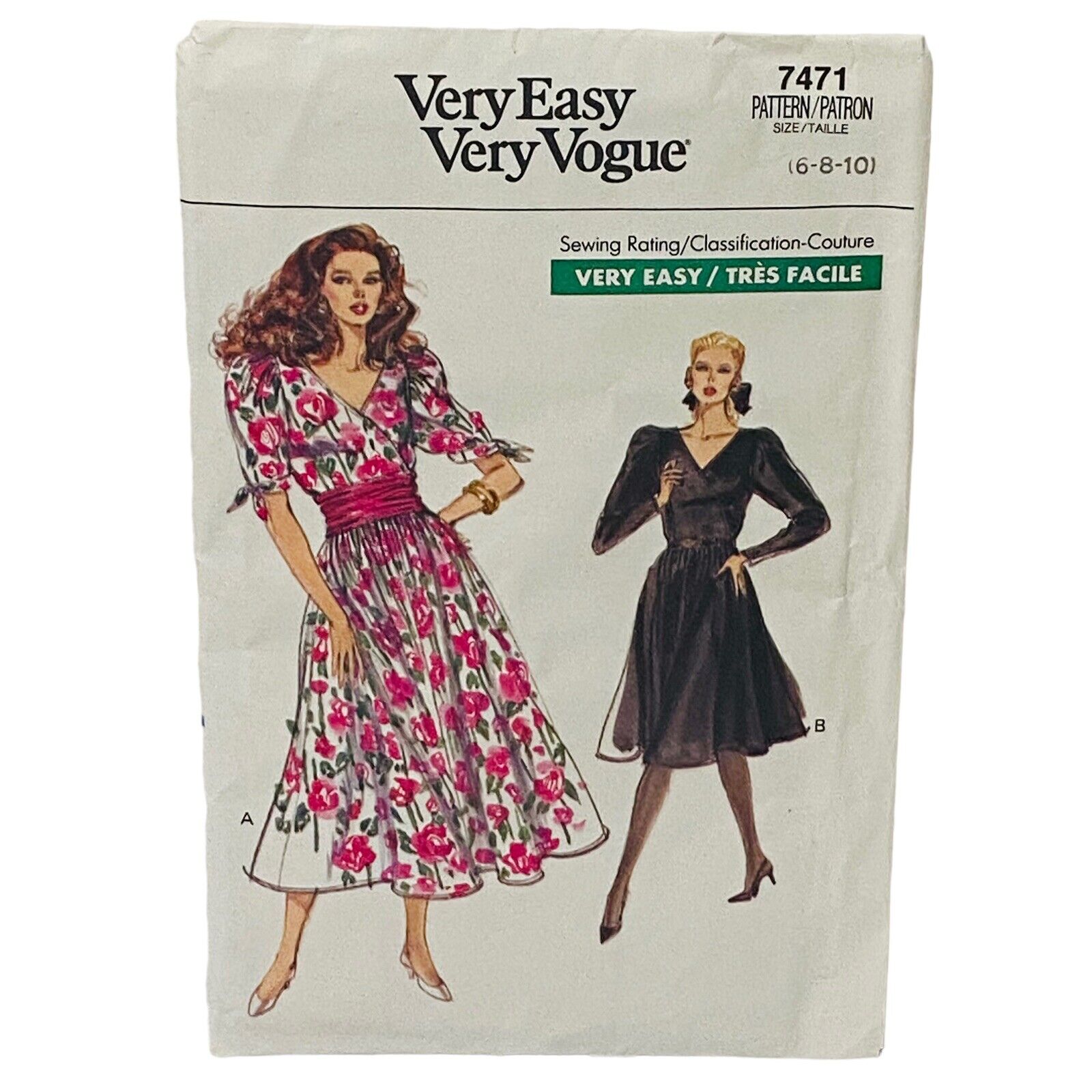 Very Easy Very Vogue Pattern 7471 Misses Dress Size 6 8 10