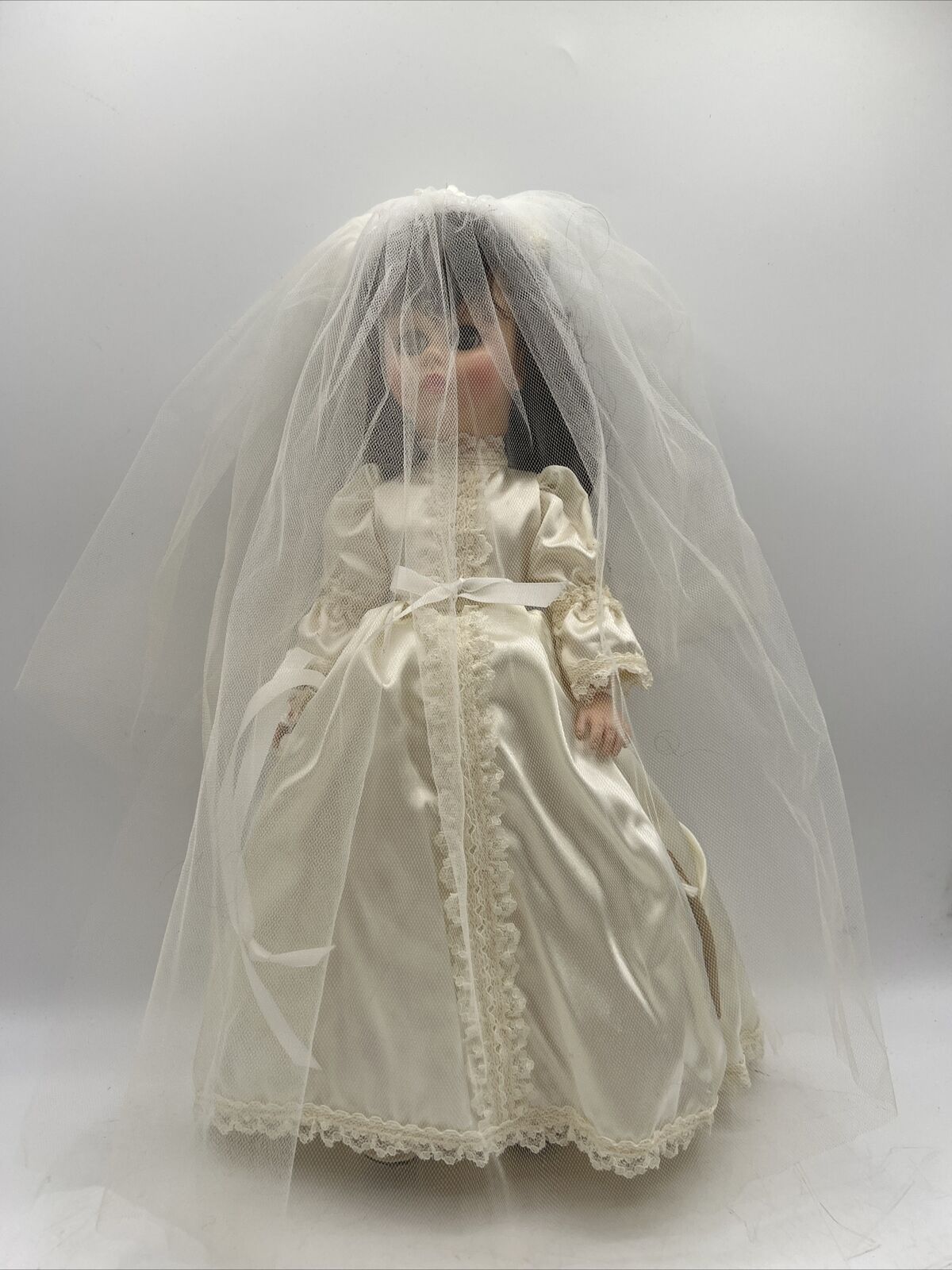 Vintage 1979’s Wedding Bride Doll Large 16” Brunette Marjorie Spangler
