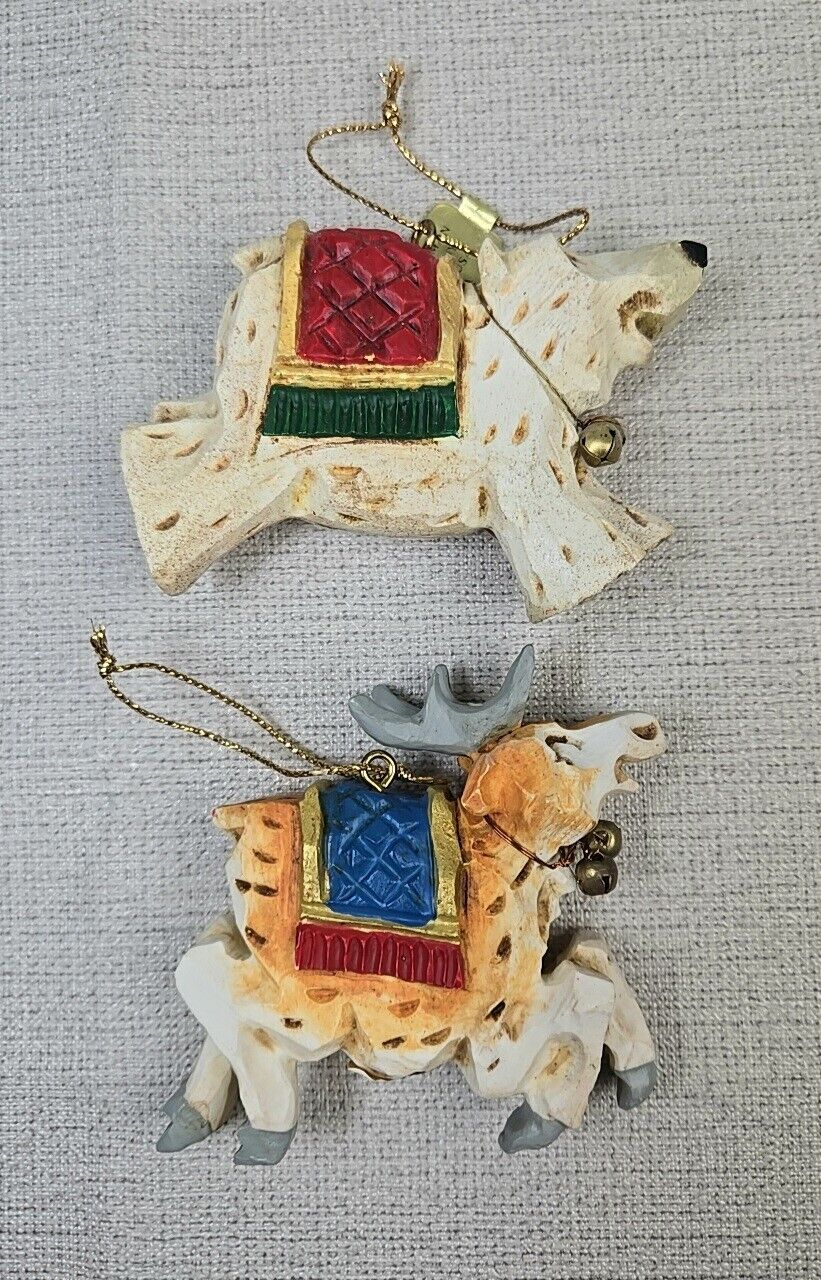 Pair of David Frykman Ornaments Polar Bear and Reindeer