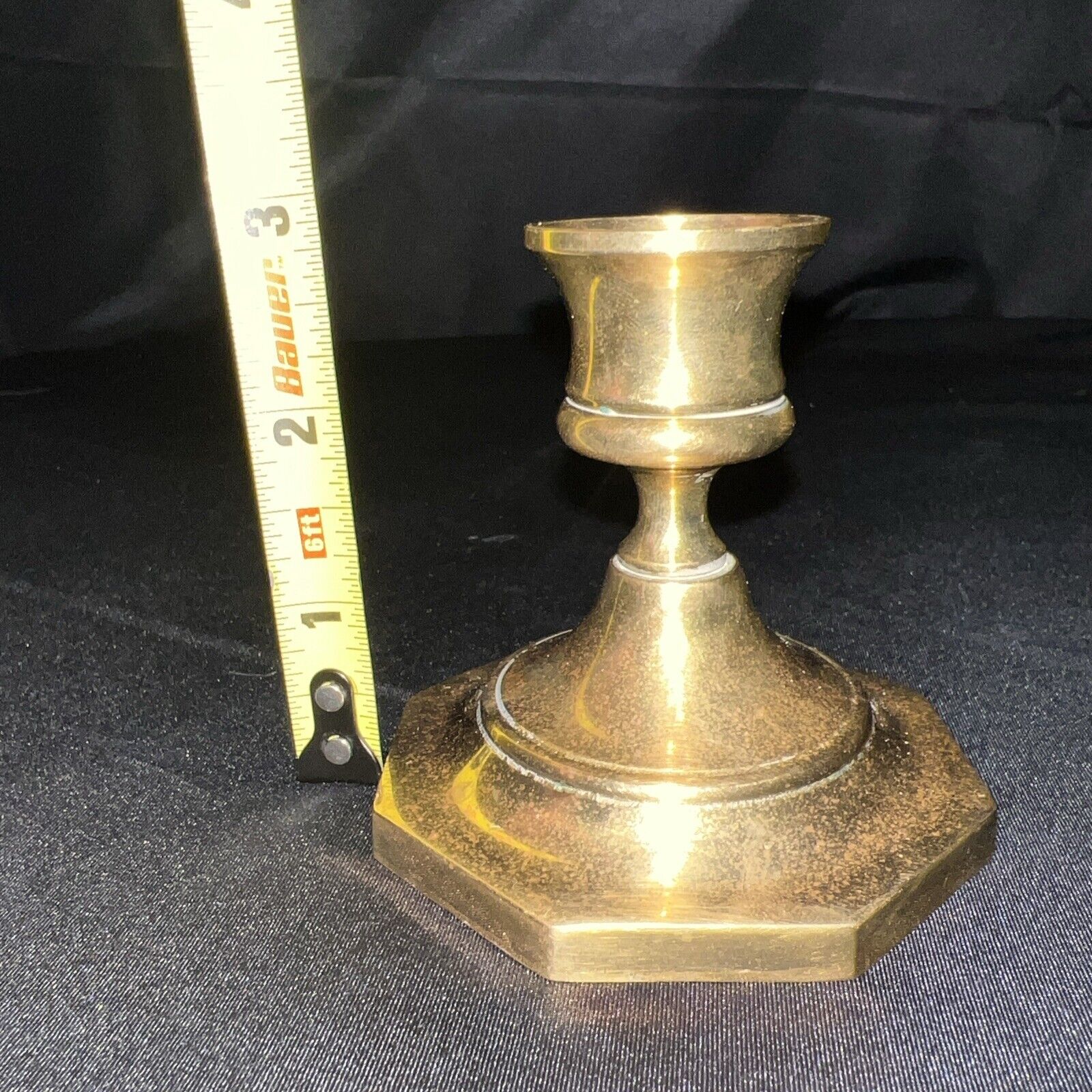 Antique Vintage Solid Brass Candlestick; Weighted-Bottom 1920’s-1950’s