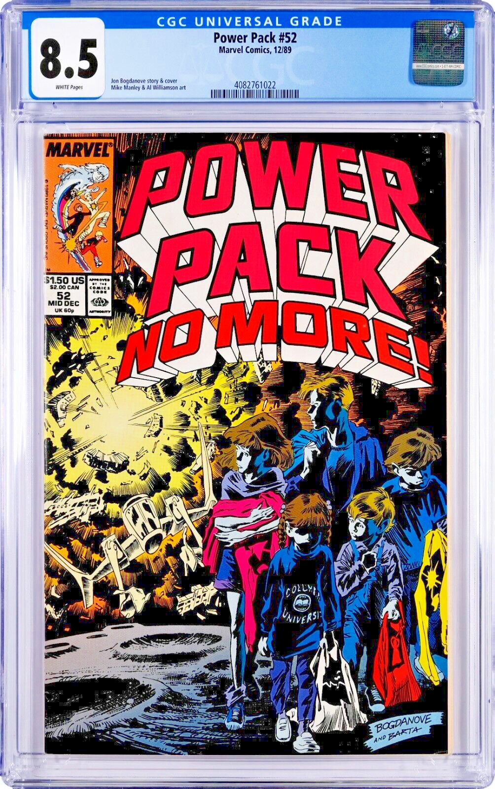 Power Pack #52 CGC 8.5 (Dec 1989, Marvel) Mike Manley & Al Williamson Art