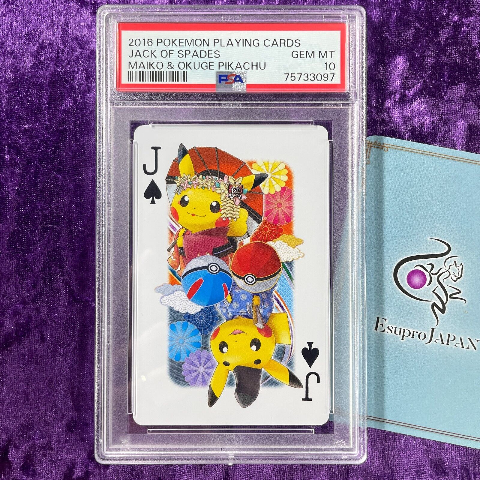 PSA 10 2016 Pokemon Playing Cards Maiko Pikachu & Okuge Pikachu Jack Of Spades