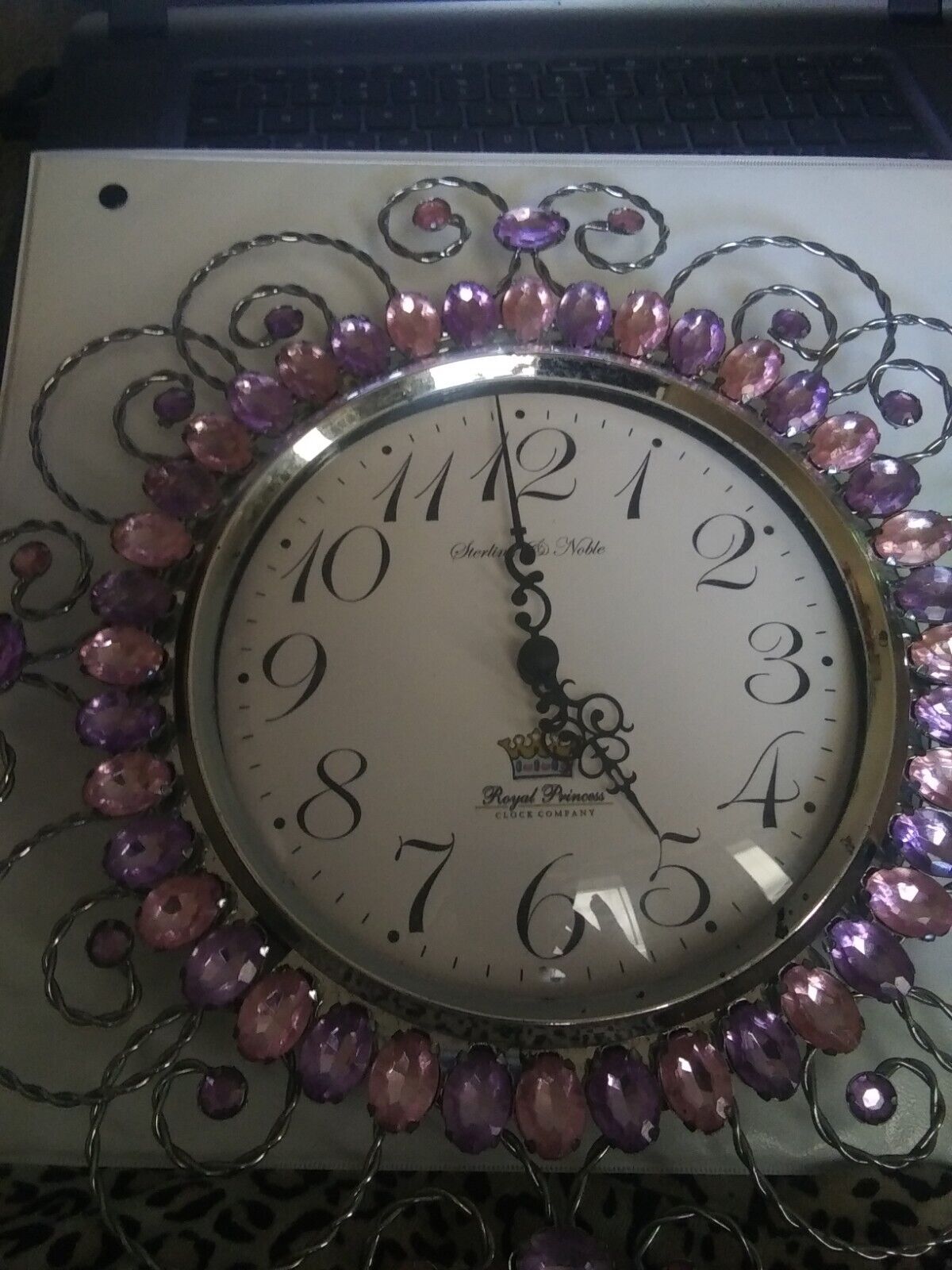 Royal Princess Pink and Purple Sterling & Noble clock