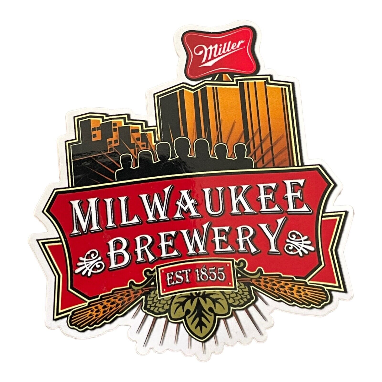 Milwaukee Brewery Wooden Magnet Miller  Beer Establish 1885 3D Rare Last One