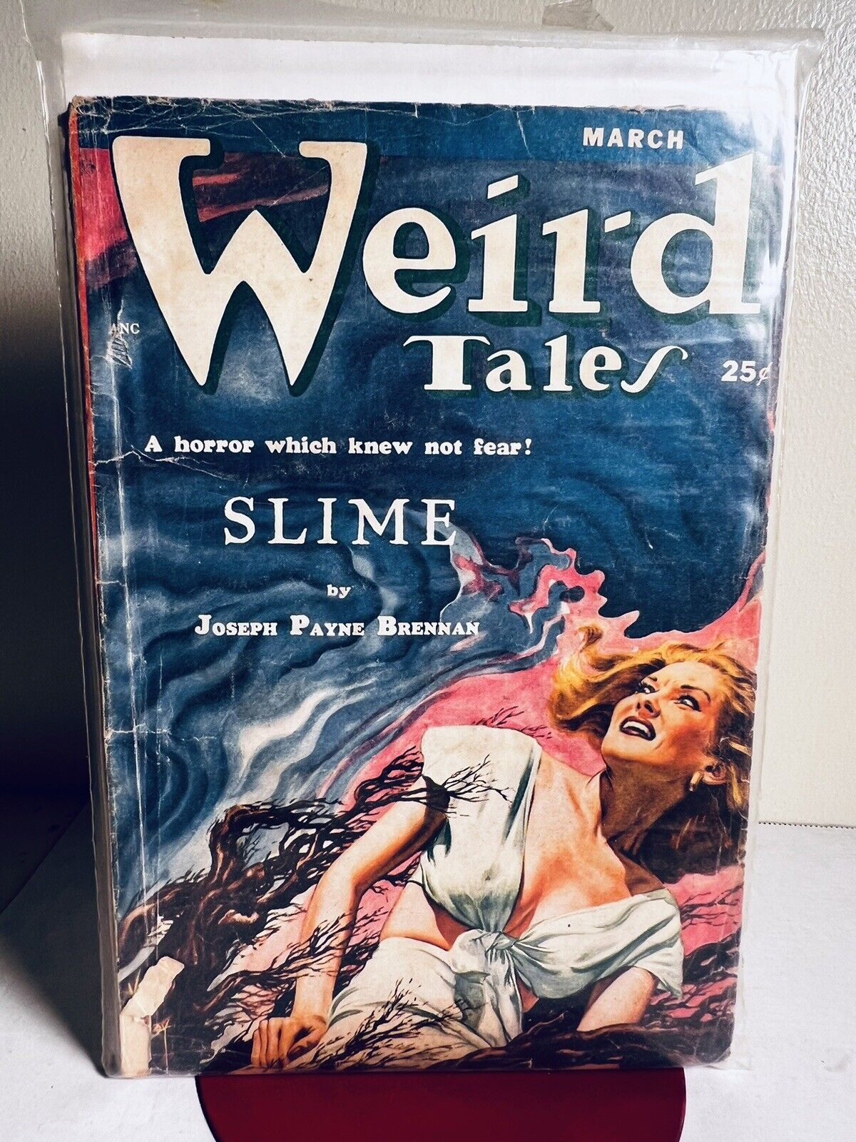 Weird Tales March 1953 Virgil Finlay cover “Slime” short story (The Blob)
