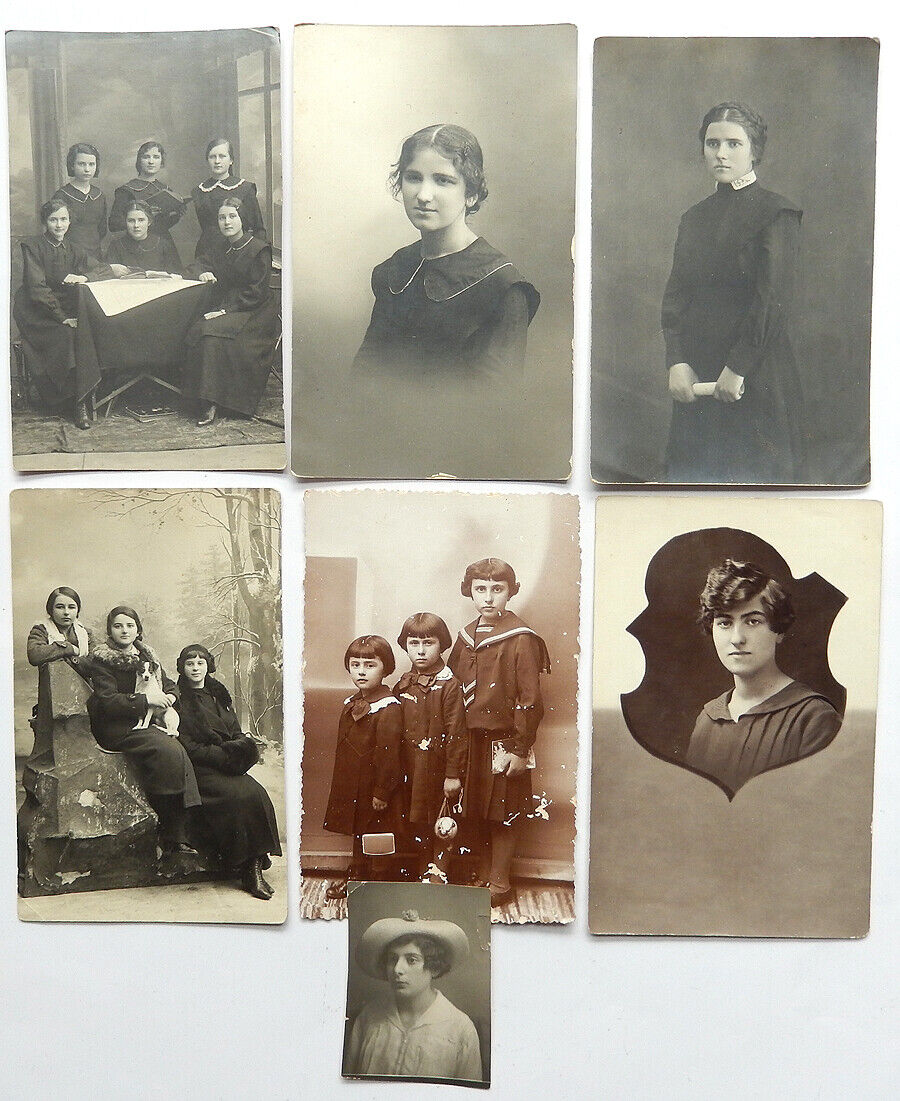 ZAMOSC POLAND  PHOTOS GIRLS STUDENTS LOT JUDAICA 1910'S-1920'S 