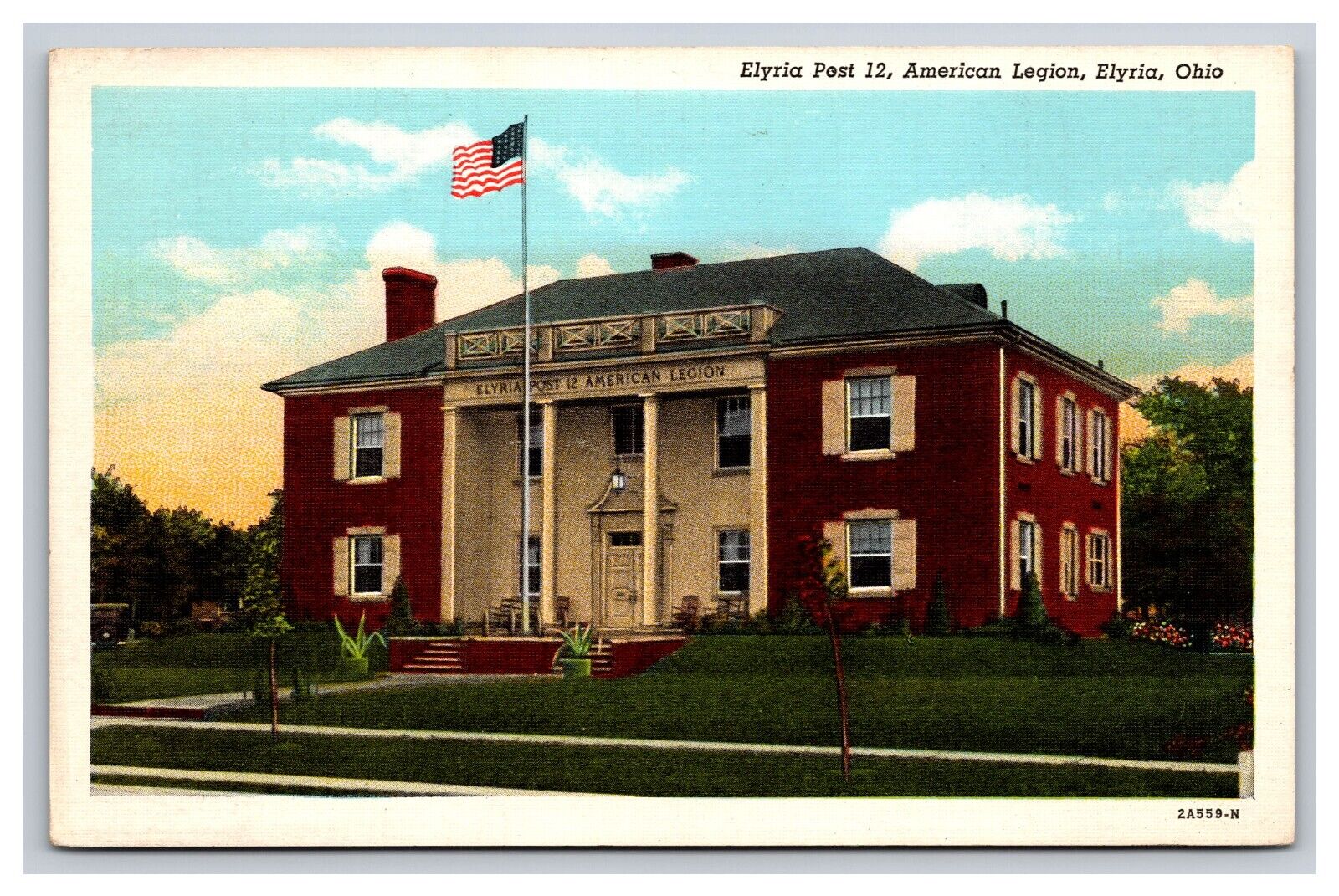 Elyria Post 12, American Legion, Elyria Ohio OH Postcard