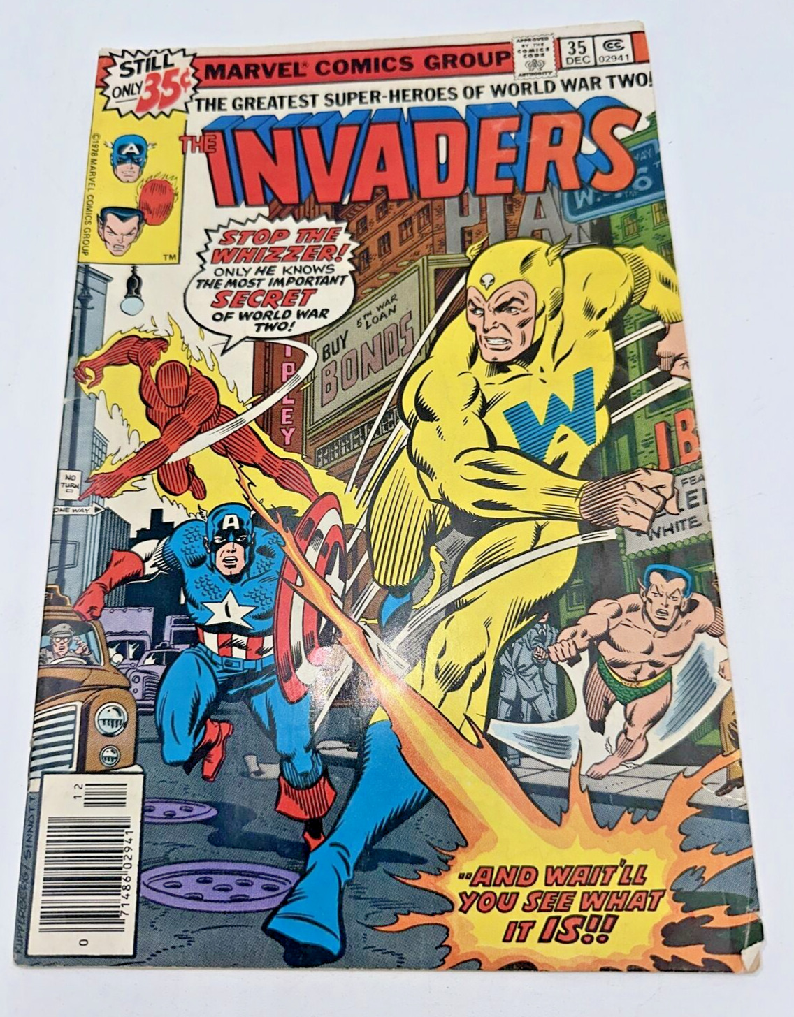 THE INVADERS #35 * Marvel Comics * 1978 Comic Book - The Whizzer PLEASE READ