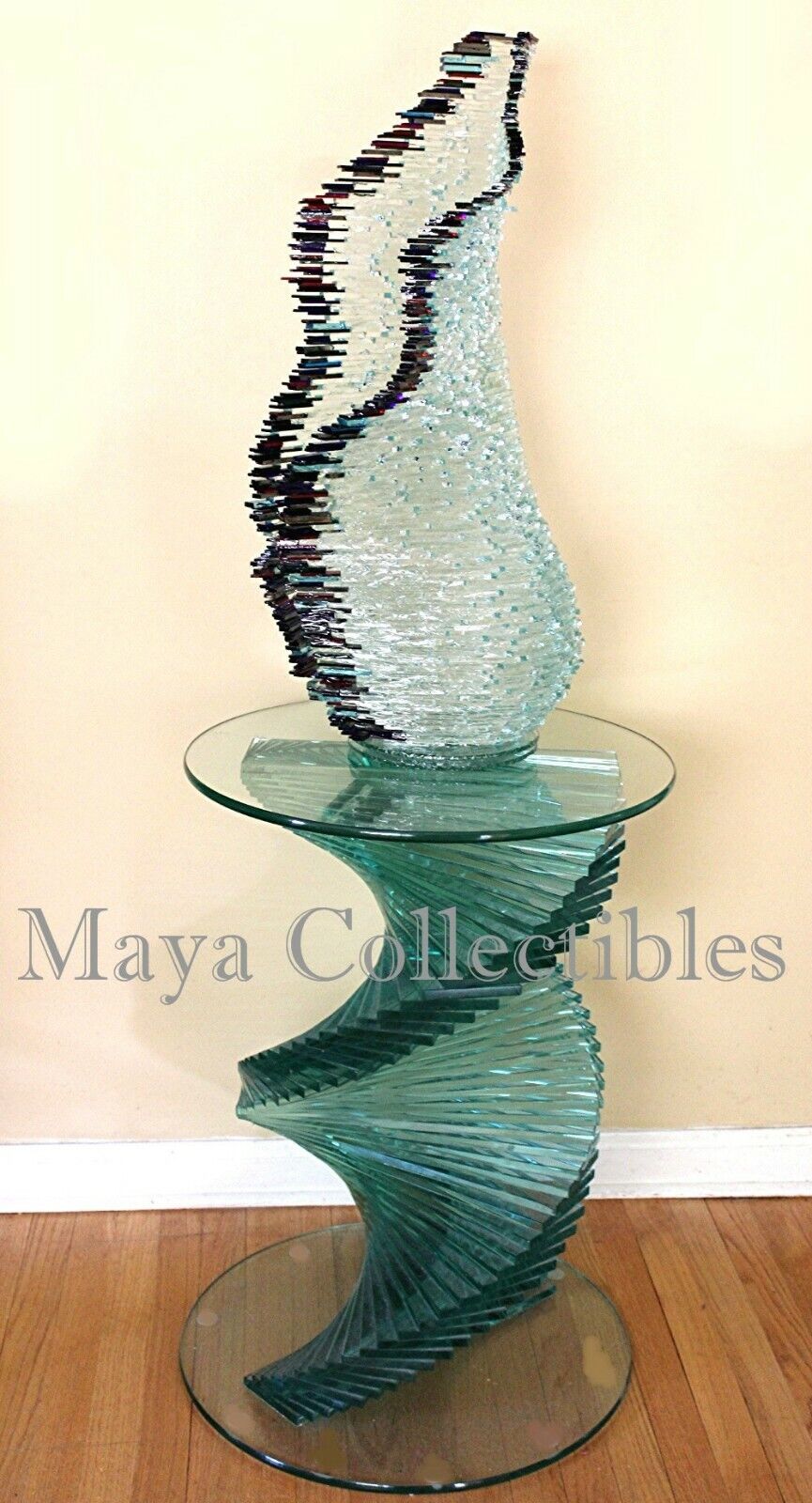 Spectacular Art Glass Sculpture Gundi Viviani Signed & Sculptural Glass Table 