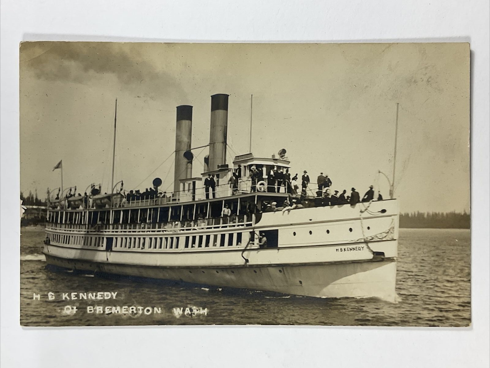 1910 H.B. Kennedy Steamer Steamship Bremerton, Washington RPPC Photo Postcard