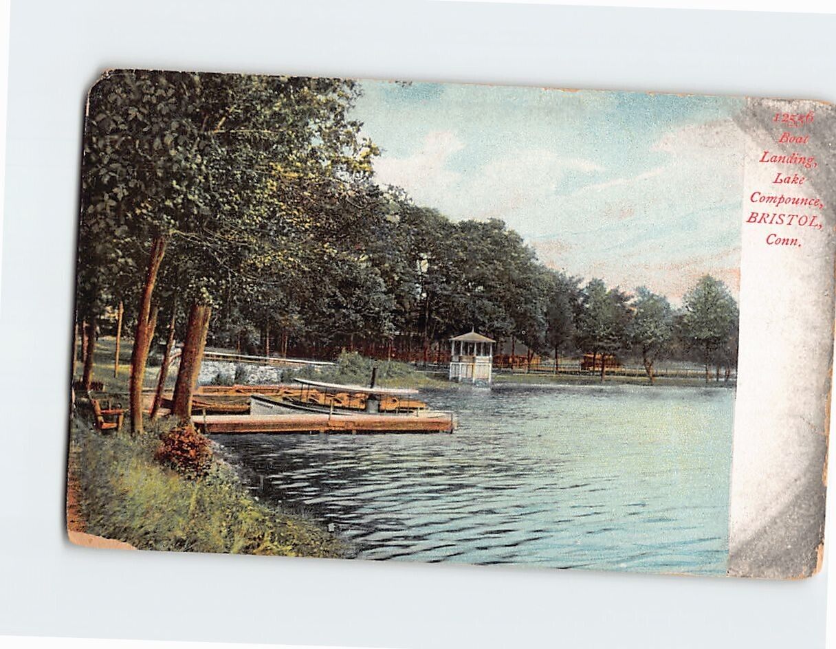 Postcard Boat Landing Lake Compounce Bristol Connecticut USA North America