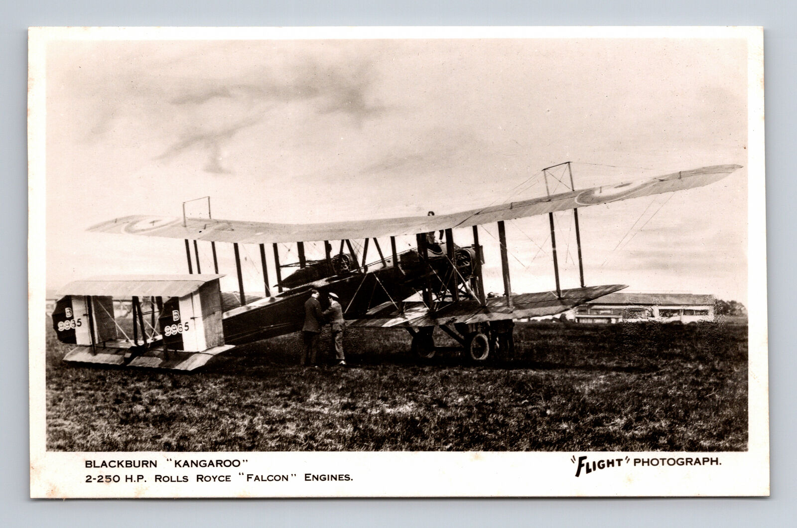 RPPC RAF Blackburn Kangaroo Recon Biplane FLIGHT Photograph Postcard