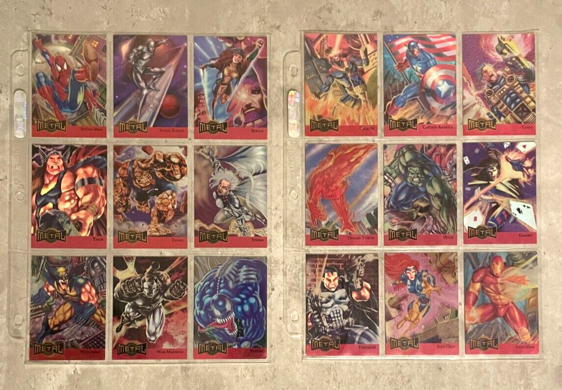 1995 Fleer Marvel Metal - Metal Blaster - Complete 18 Card Set - NM/M