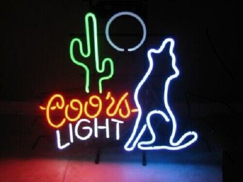 New Coors Light Coyote Cactus Moon Lamp Neon Sign 17\