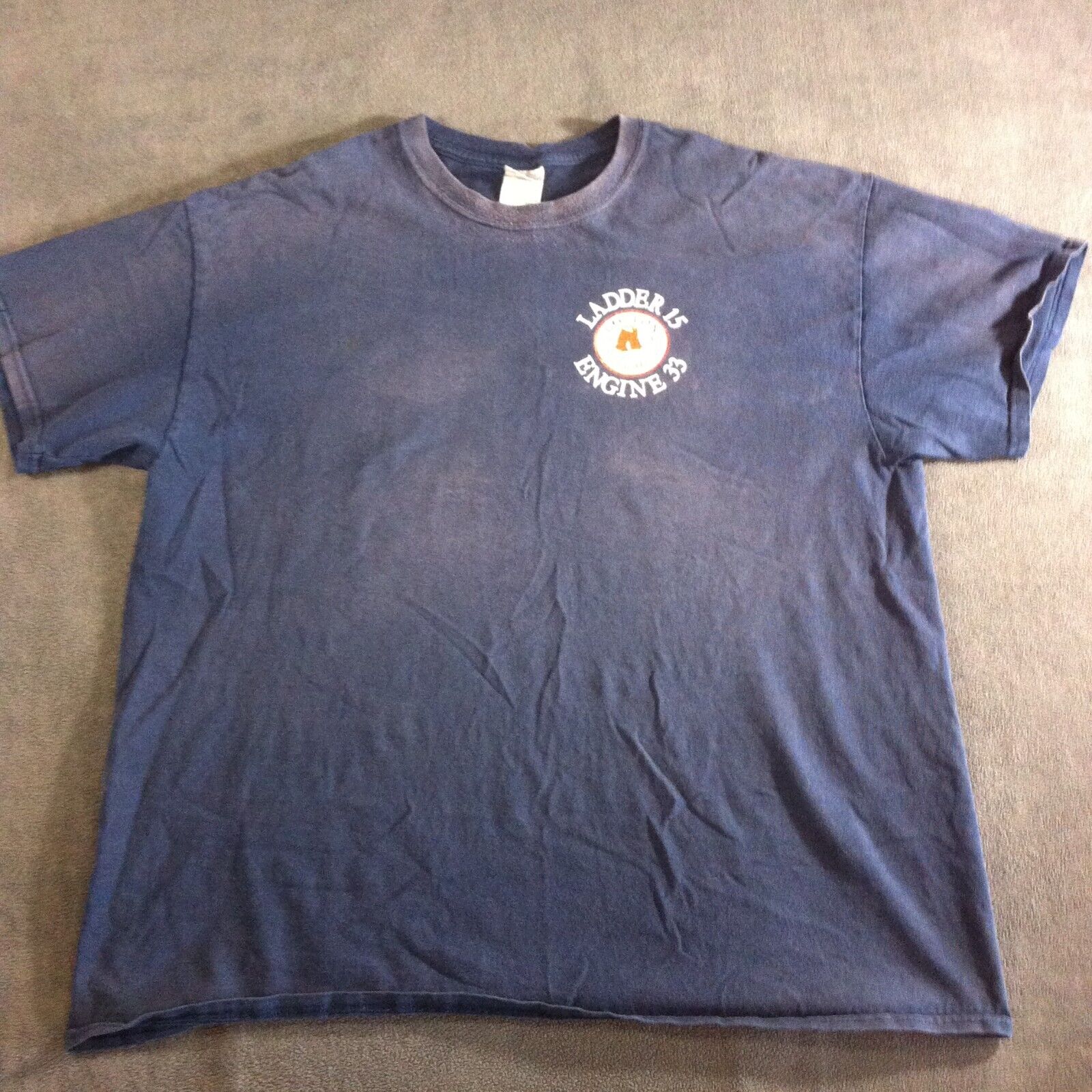 Boston Shirt Mens Extra Large Blue Fire Department Ladder 15 Engine 33 Firehouse