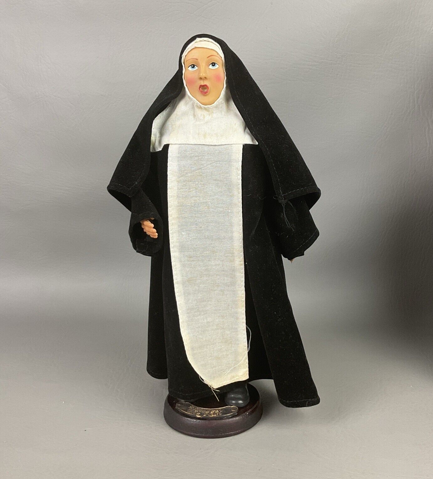 Vintage Elizabeth The Nun Doll With Wooden Stand