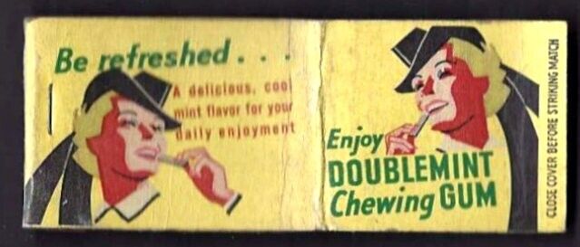 Vintage Matchbook Cover - Enjoy Wrigley\'s Double Mint Gum - 1940\'s - Struck