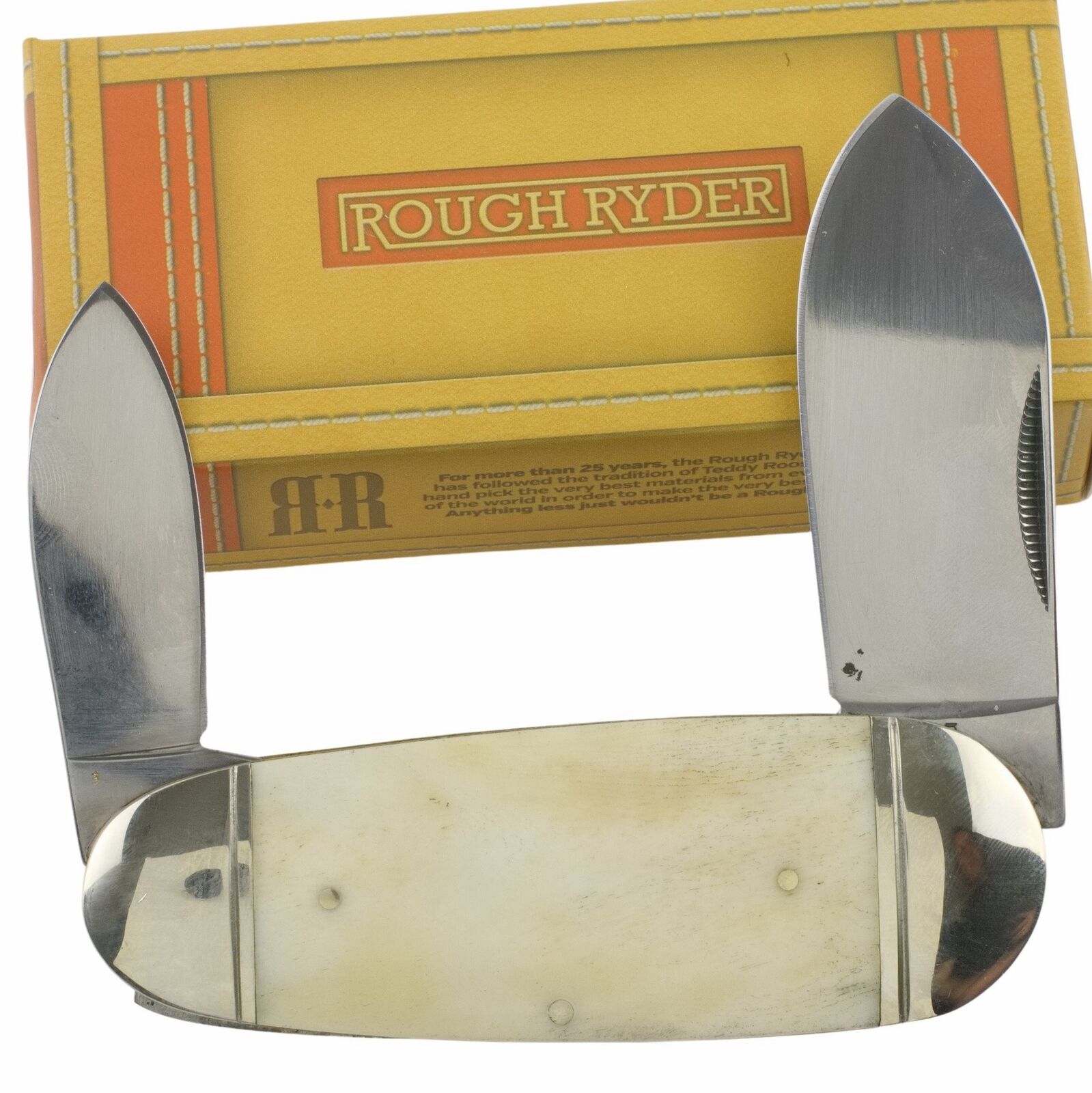 Rough Rider White Smooth Bone Handle Baby Sunfish Pocket Knife RR139