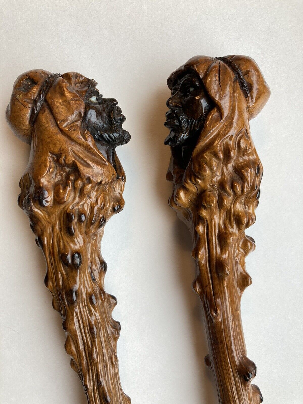 Antique Moorish Carved Pair of Canes
