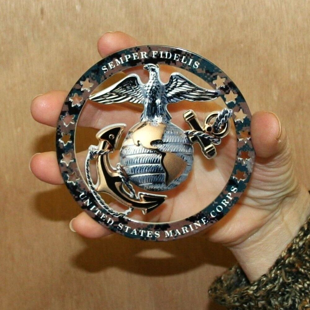 USMC OFFICER EGA ROUND EMBLEM MAGNET INSIGNIA 4\